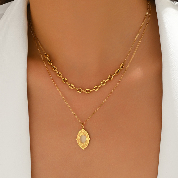 Wholesale Stainless Steel Coffee Bean Chain Necklace