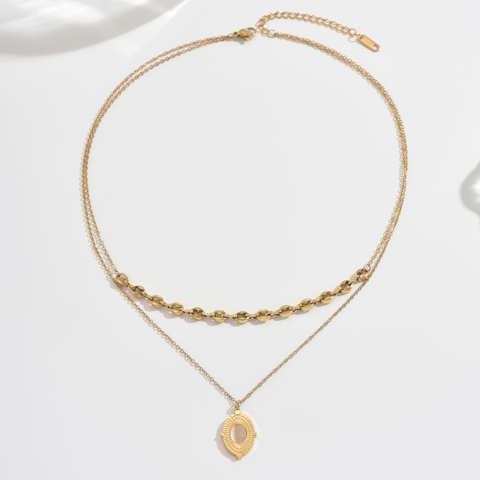Wholesale Stainless Steel Coffee Bean Chain Necklace