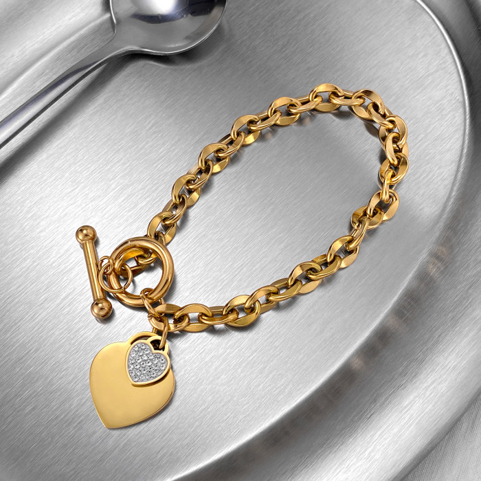 Wholesale Stainless Steel Women's Heart Bracelet