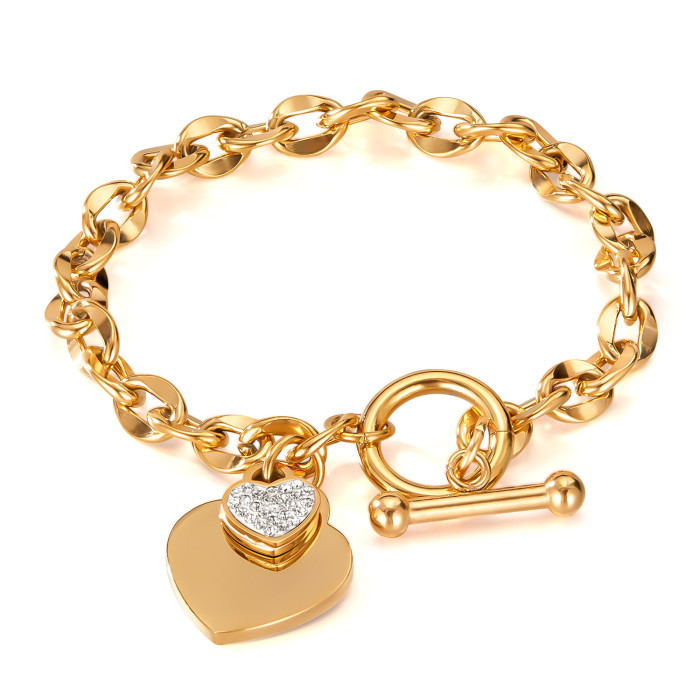 Wholesale Stainless Steel Women's Heart Bracelet