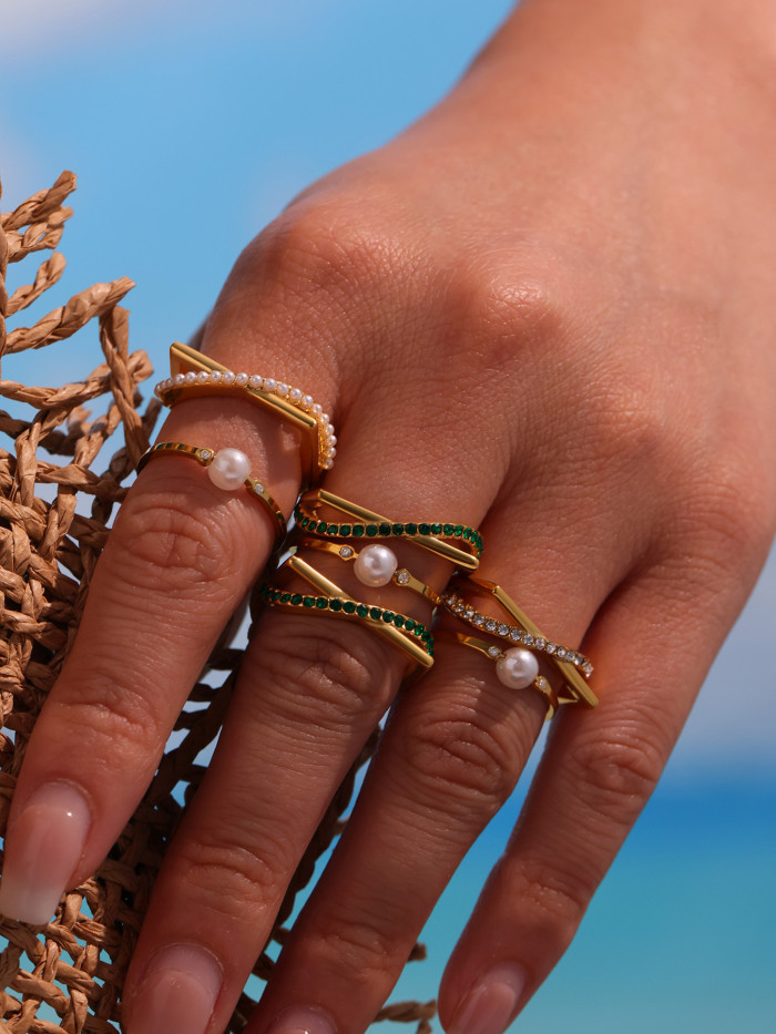 Wholesale Stainless Steel Geometric Rings for Women