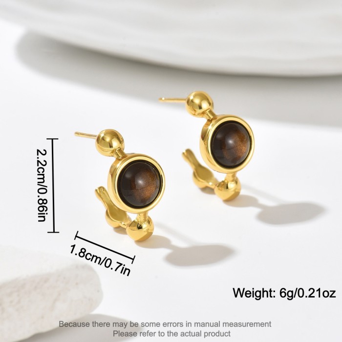 Wholesale Stainless Steel Statement Earrings with Stone