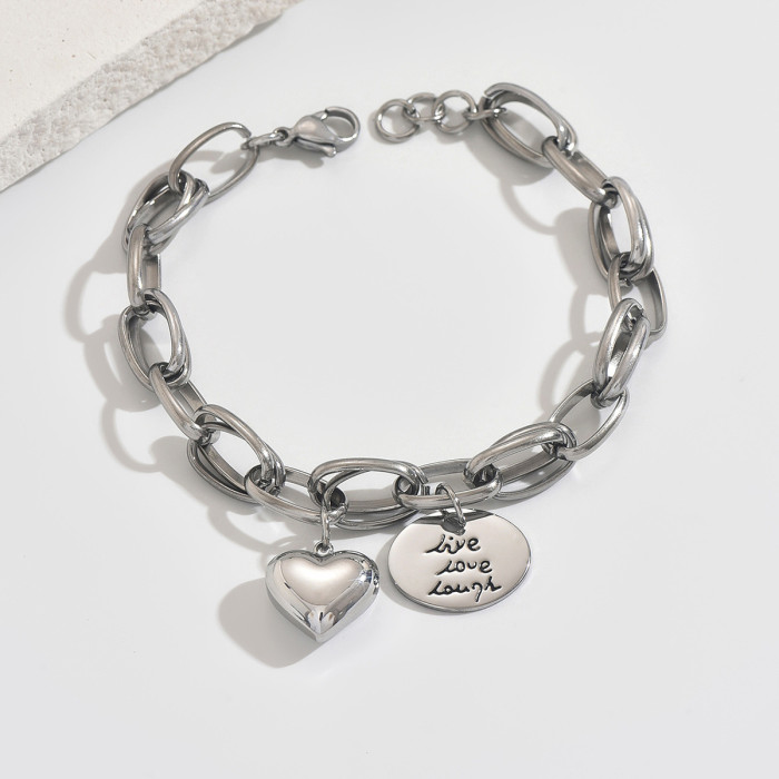 Wholesale Stainless Steel Bracelet with  Live Love Laugh