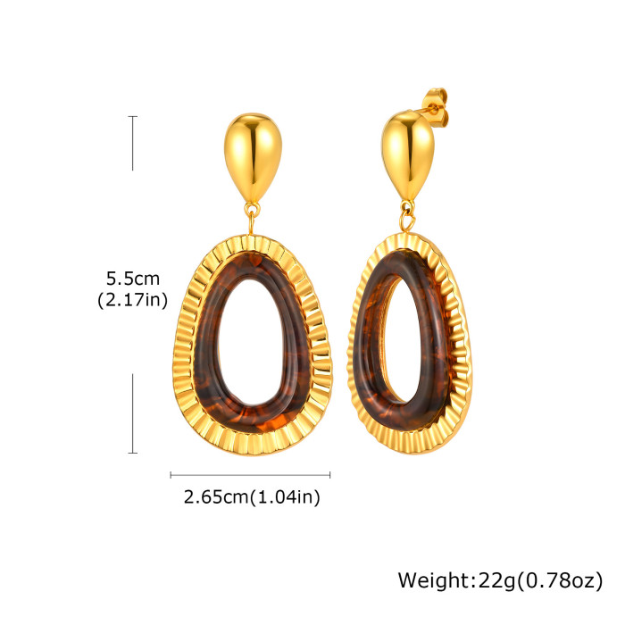 Wholesale Stainless Steel Modern Resin Statement Dangles Earring
