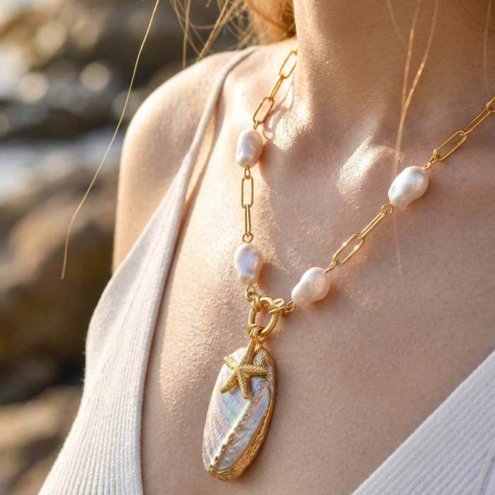 Wholesale Stainless Steel Baroque Pearl Paperclip Chain Necklace