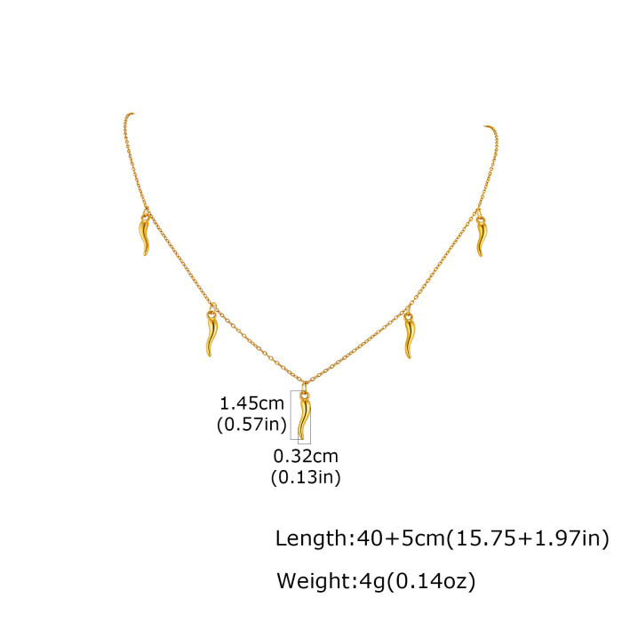 Wholesale Stainless Steel Italian Horn Jewelry Set