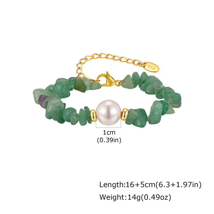 Wholesale Gold Plated Natural Crystal Chip Bracelet