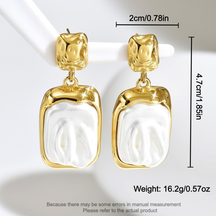 Wholesale Stainless Steel Baroque Pearl Earrings