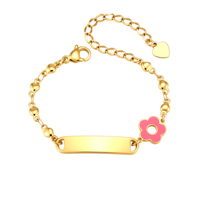 Wholesale Gold Plated Kids Customizable Blank ID Bracelet