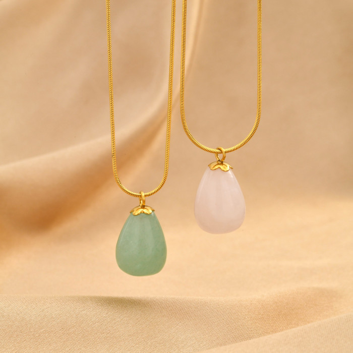 Wholesale Gold Plated Natural Stone Pendant