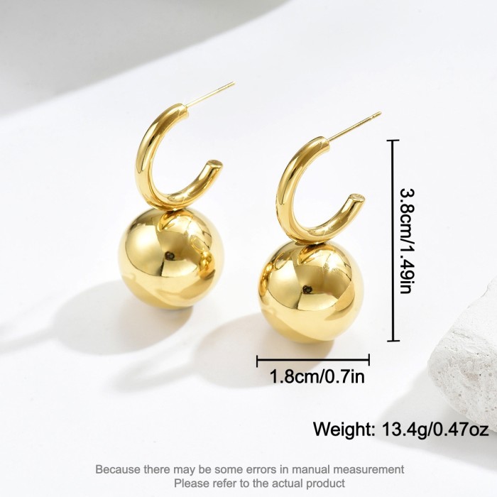 Wholesale Stainless Steel Chunky Globe Earrings