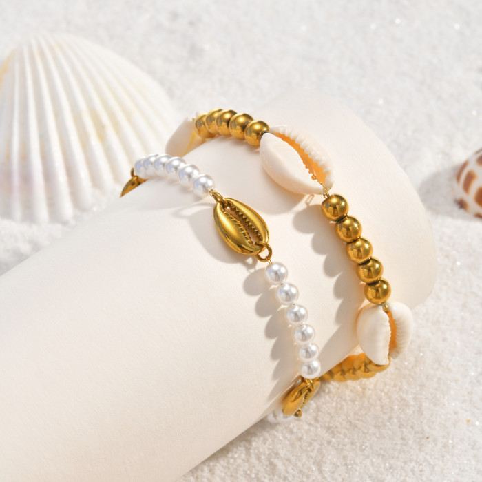 Wholesale Stainless Steel Cowrie Shell Bracelet