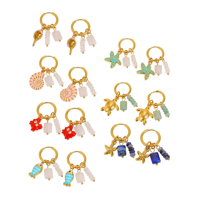 Wholesale Stainless Steel Marine Hoop Earrings