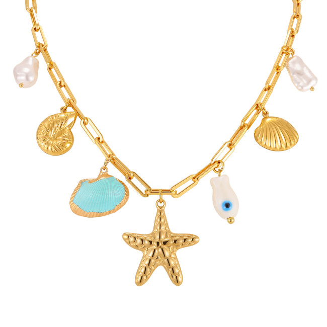 Wholesale Stainless Steel Marine Charm Necklace