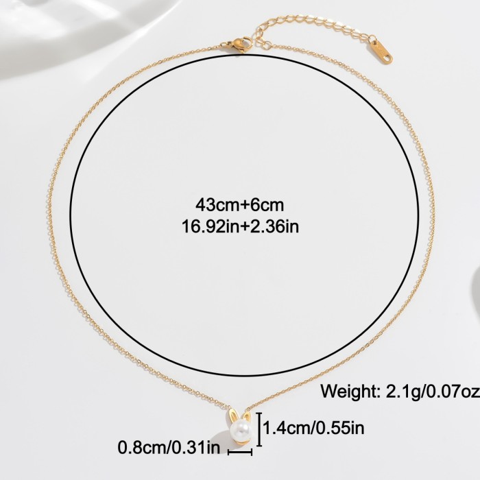Wholesale Stainless Steel Bunny Necklace