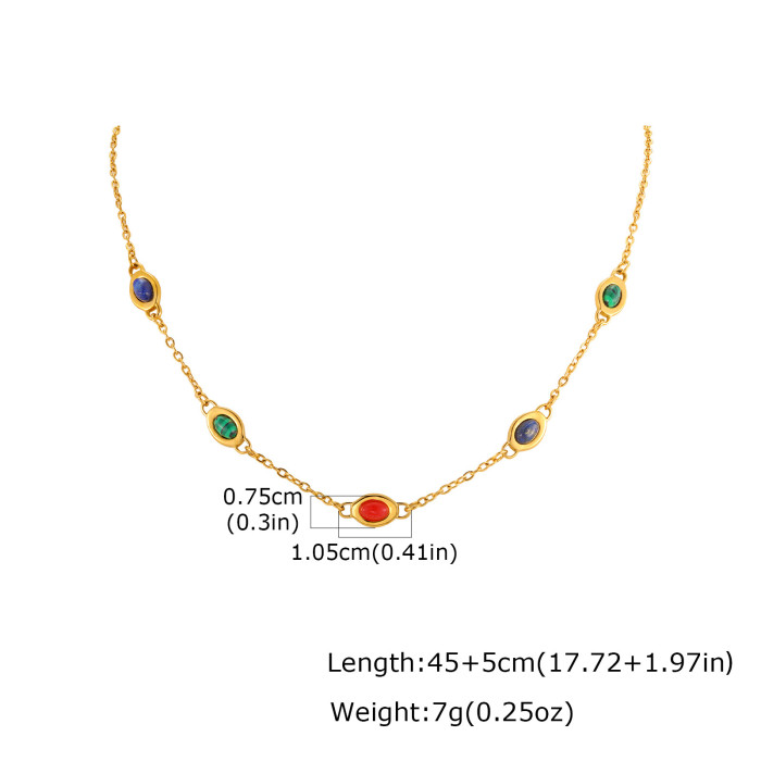 Wholesale Stainless Steel Multi-Gemstone Choker