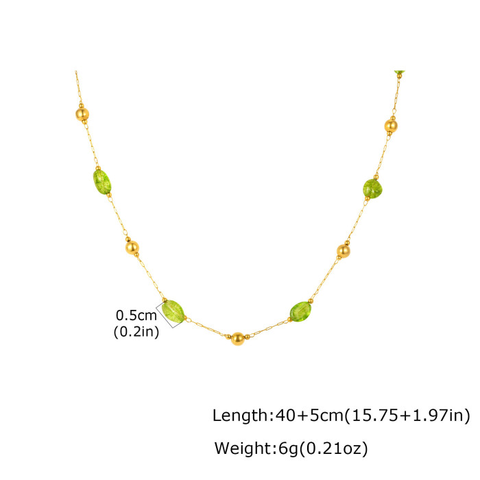Wholesale Stainless Steel Peridot Gemstone Jewelry Set