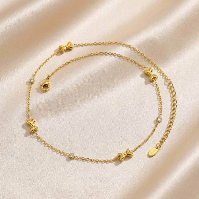 Wholesale Stainless Steel Bow Knot Necklace