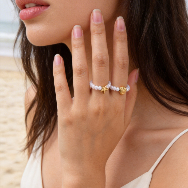 Wholesale Stainless Steel Marine Pearl Ring