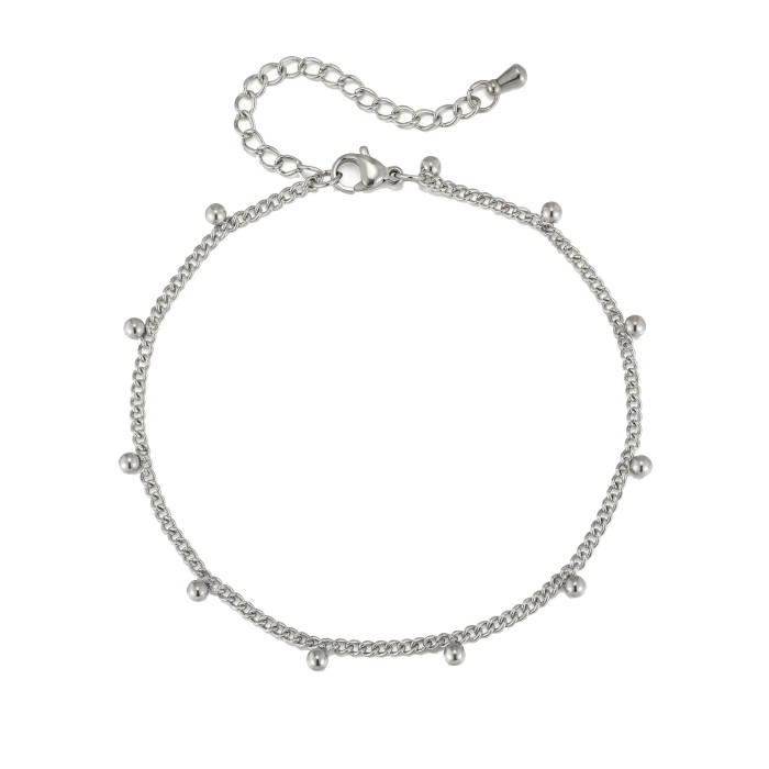 Wholesale Stainless Steel  Tiny Ball Charm Anklet
