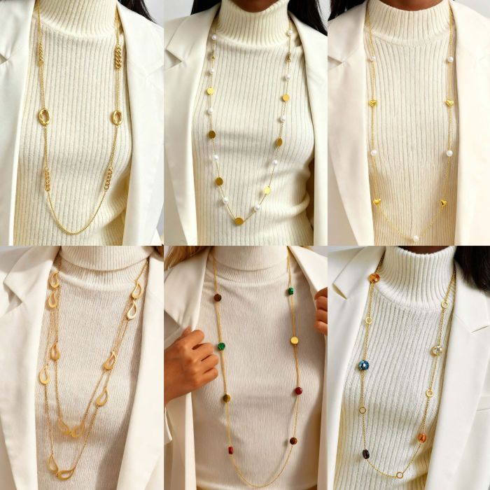 Wholesale Modern Aesthetic Layering Long Necklace