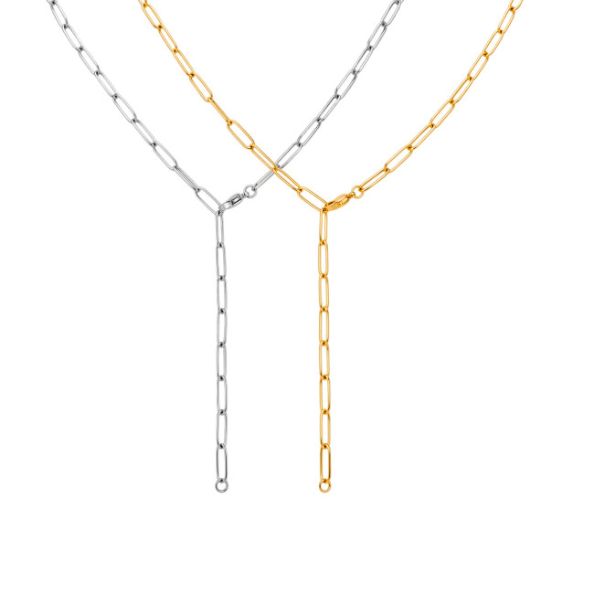Wholesale Stainless Steel Paperclip Necklace