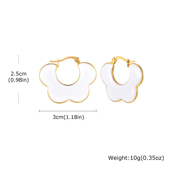 Wholesale Stainless Steel Flower Hoop Earrings