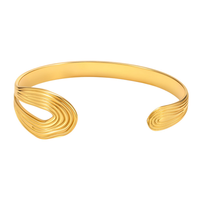 Wholesale Stainless Steel Fingerprint Cuff Bangle