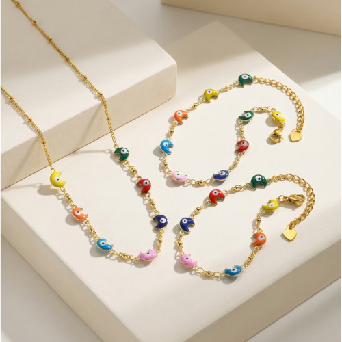 Wholesale Stainless Steel Evil Eye Jewelry Set