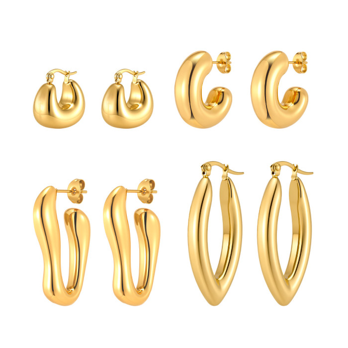 Wholesale Stainless Steel Chunky Hoop Earrings