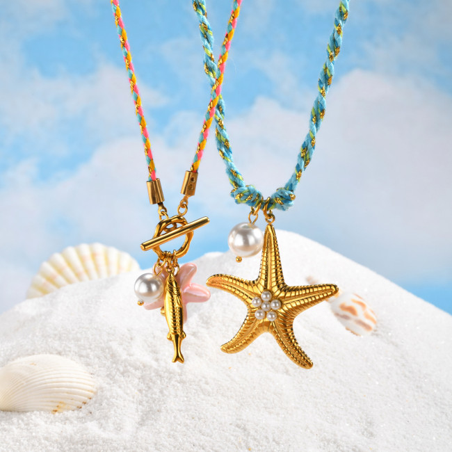 Wholesale Stainless Steel Ocean Long Necklace
