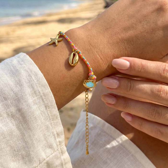Wholesale Stainless Steel Marine Charm Rope Bracelet