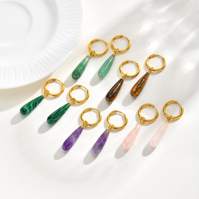 Wholesale Stainless Steel Gemstone Earrings
