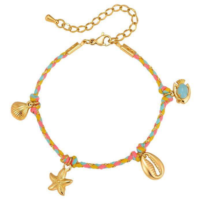 Wholesale Stainless Steel Marine Charm Rope Bracelet