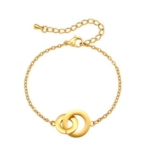 Wholesale Stainless Steel Interlocking Circle Bracelet
