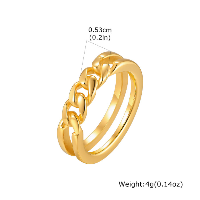 Wholesale Stainless Steel Minimalist Cuban Link Band Ring