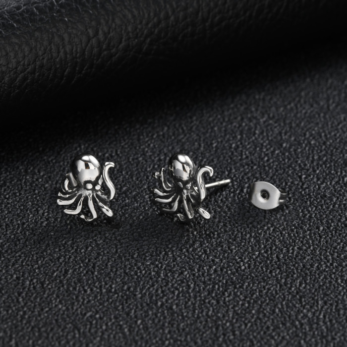 Wholesale Stainless Steel Octopus Stud Earrings
