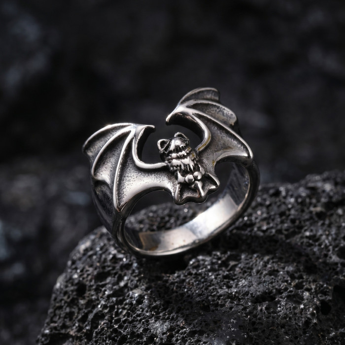 Wholesale Stainless Steel Gothic Bat Ring