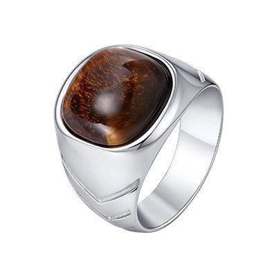 Wholesale Stainless Steel Tiger's Eye Signet Ring