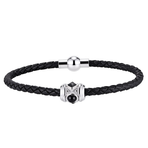Wholesale Stainless Steel Leather Bracelet
