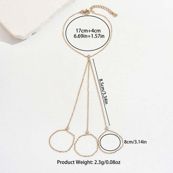 Wholesale Stainless Steel Multi-Finger CZ Slave Bracelet