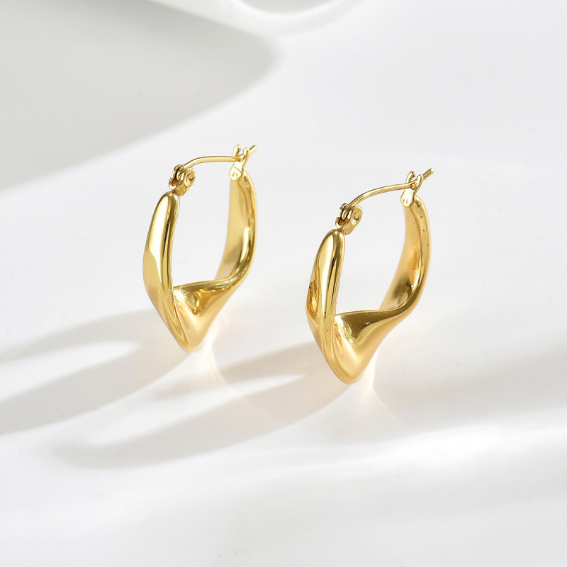 Wholesale Stainless Steel Mobius Twist Earrings