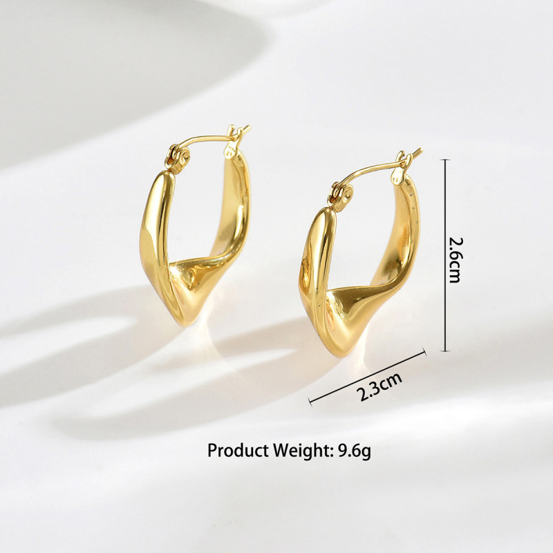 Wholesale Stainless Steel Mobius Twist Earrings