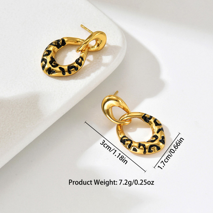 Wholesale Stainless Steel Leopard Earrings