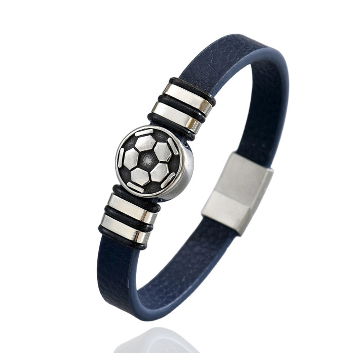 Wholesale Stainless Steel Men's Football Bracelet