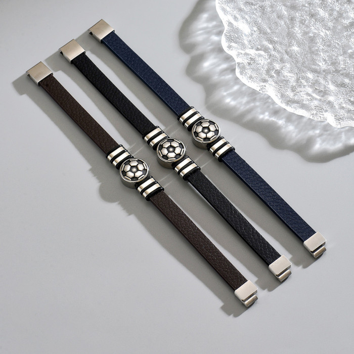 Wholesale Stainless Steel Men's Football Bracelet