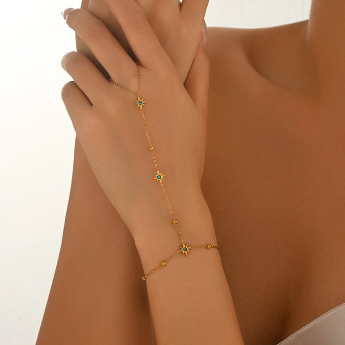 Wholesale Stainless Steel Finger Ring Hand Chain