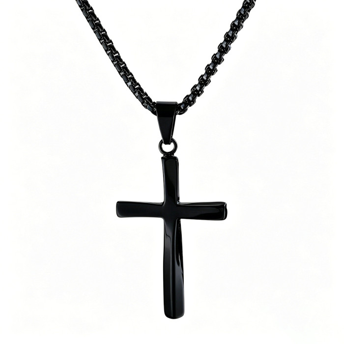 Wholesale Stainless Steel Twisted Cross Necklace