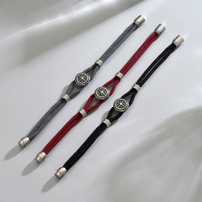 Wholesale Stainless Steel Compass Rope Bracelet