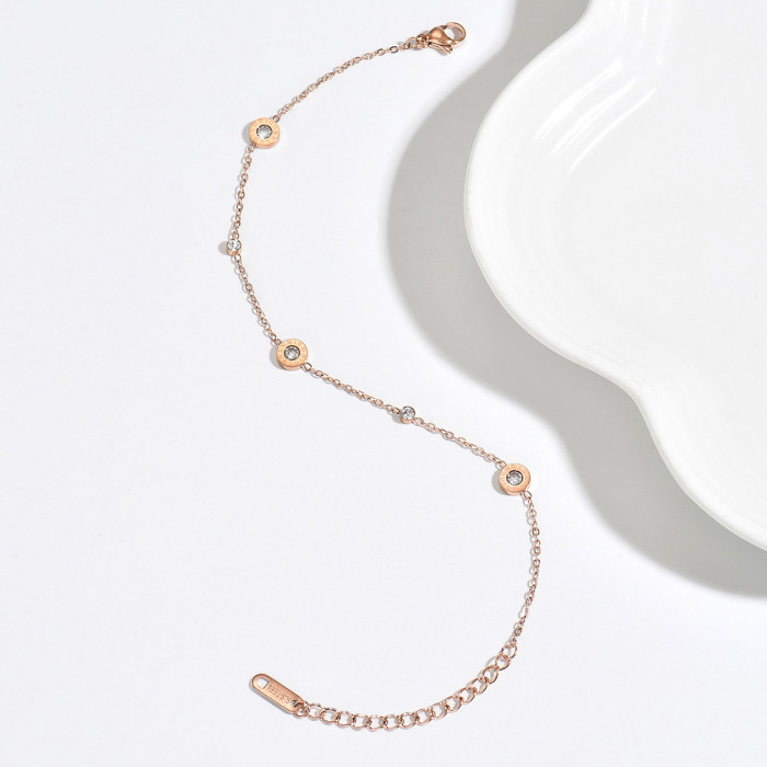 Wholesale Stainless Steel Rose Gold Plated Charm Bracelet